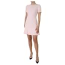 Light pink short-sleeved wool crepe dress - size UK 10 - Christian Dior
