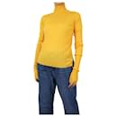 Yellow ribbed high-neck top - size S - Céline