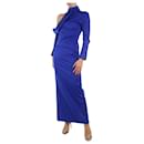 Blue shoulder cutout silk maxi dress - size UK 6 - Autre Marque
