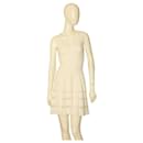 M Missoni mini vestido branco de malha sem mangas acima do joelho tamanho Fit & Flare 38