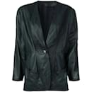 Versace Dark Teal Leather Jacket