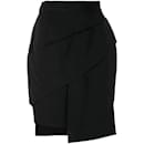 Versace Black Asymmetrical Wool Skirt