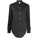 Chemise noire à fines rayures Romeo Gigli