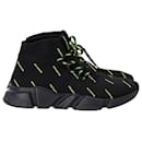 Balenciaga Speed Lace-Up All Over Print Sneakers in Black Polyester