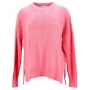 Suéter feminino Tommy Hilfiger de algodão orgânico com ajuste relaxado em algodão rosa