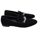 Louis Vuitton Schulmädchen-Loafer aus schwarzem Wildleder
