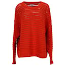 Tommy Hilfiger Pull col rond en tricot pour femme en coton orange