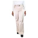 Champagne satin trousers with belt - size UK 12 - Brunello Cucinelli