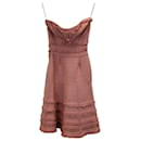 Herve Leger Strapless Mini Dress in Pink Rayon