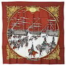 Hermes Red Marine et Cavalerie Silk Scarf - Hermès