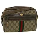 GUCCI GG Canvas Web Sherry Line Shoulder Bag PVC Leather Beige Green Auth 56454 - Gucci