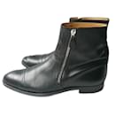 HERMES JERRY ankle boots Black leather BE T41,5 Item - Hermès