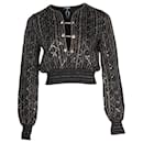 Chanel Knit Cropped Blouse in Black Wool