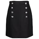 Chanel Button Detailed Skirt in Black Wool