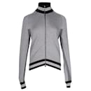 Chanel Zipped Bomber Jacket in Silver Viscose 