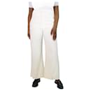 Cream straight-leg linen-blend trousers - size FR 42 - Chloé