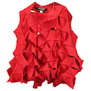 Junya Watanabe Comme Des Garçons Paneled Cut-Out Sweater in Red Polyester - Autre Marque
