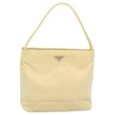 PRADA Tote Bag Nylon Cream Auth 58768 - Prada