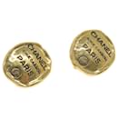 CHANEL Cambon Earring Metal Gold Tone CC Auth bs9649 - Chanel