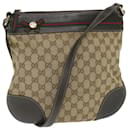 GUCCI GG Canvas Web Sherry Line Shoulder Bag Beige Red Green 257065 auth 58041 - Gucci