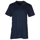 Balmain T-Shirt mit besticktem Motiv aus marineblauer Baumwolle