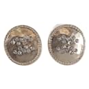 Chanel CC Round Studded Earrings  Metal Earrings in Good condition