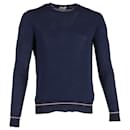 Moncler Round-Neck Sweatshirt in Navy Blue Cotton