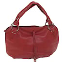 CELINE Shoulder Bag Leather Red Auth 58409 - Céline