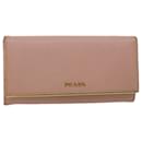 PRADA Long Wallet Safiano Leather Pink Auth 57080 - Prada