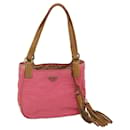 PRADA Hand Bag Nylon Pink Brown Auth bs8769 - Prada