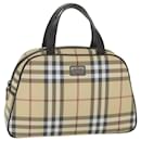 BURBERRY Nova Check Sac à main PVC Cuir Beige Auth ki3649 - Burberry