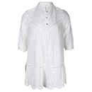 Blusa com painéis Zimmermann Ticking em algodão branco