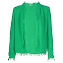 Iro Shavani Fringe Boucle Jacket in Green Cotton