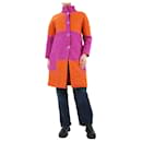 Purple and orange two-tone wool-blend coat - size UK 12 - Bottega Veneta