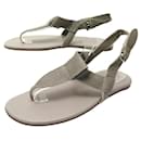 HERMES SHOES GRAY LEATHER SANDALS 42 GRAY LEATHER SANDALS SHOES - Hermès
