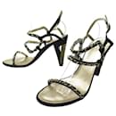 CHANEL SHOES GOLD CHAIN & STRASS PUMPS25750 38.5 SHOES PUMPS - Chanel