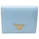 PRADA WALLET IN BLUE SAFFIANO LEATHER CARD HOLDER CARD HOLDER WALLET - Prada