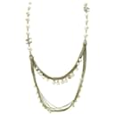 NEUF COLLIER CHANEL SAUTOIR 2011 CHAINES & PERLE 68/72 METAL DORE NECKLACE - Chanel