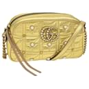 GUCCI GG Marmont Quilted Shoulder Bag Leather Gold Tone 447632 Auth ar10683 - Gucci