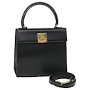 CELINE Hand Bag Leather 2way Black Auth hk901 - Céline