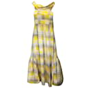 Silvia Tcherassi Robe midi en soie imprimée multicolore Brownea jaune - Autre Marque