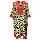 Gucci Mehrfarbig 2019 Seiden-Kaftan-Kleid mit Zebra-Print - Autre Marque