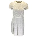 Valentino White / Beige Short Sleeved Cotton Knit Dress - Autre Marque