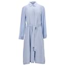 Vestido camisero de lino esencial para mujer Tommy Hilfiger en lino azul claro