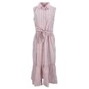 Womens Sleeveless Stripe Midi Shirt Dress - Tommy Hilfiger