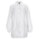 Vestido camisa feminino Tommy Hilfiger de algodão puro Broderie Anglaise em algodão branco
