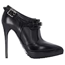 Burberry Moto Ankle Booties in Black Leather