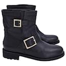 Jimmy Choo Moto Boots in Black Leather