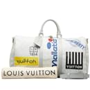 Louis Vuitton Monogramm Logo Story Keepall 50 Bandouliere Canvas Reisetasche M44643 In sehr gutem Zustand