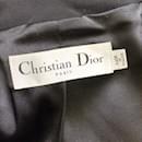 Conjunto de jaqueta e saia de crepe de seda com cinto preto Christian Dior de duas peças
